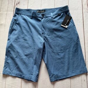 Travis Mathew Men's 34 Blue Prestige Lifestyle Performance Shorts Polo NWT Golf
